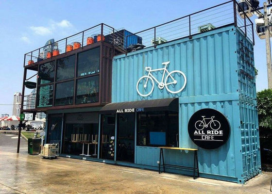 Chine Assemblée flexible commerciale de kits de bâtiment en métal de couleur bleue pour le café/café usine