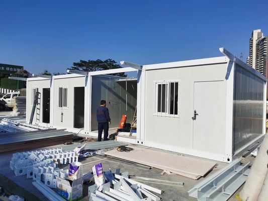 Chambres en acier préfabriquées modulaires de 20 pieds, chambres en double en conteneurs mobiles