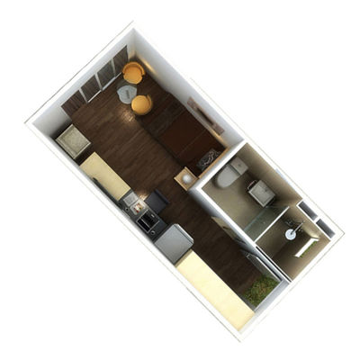 Maison de conteneurs entièrement meublée 2 chambres à coucher Maison de conteneurs de luxe 20 FT Maison de conteneurs avec toilettes Container de bateau préfabriqué