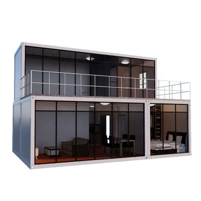 Maison de conteneurs de 2 étages Container avec cadre en acier léger et insulations