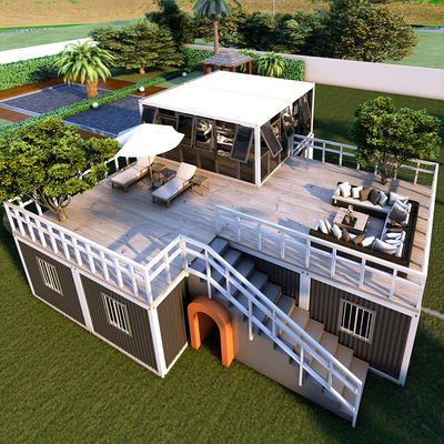 Maison à bulles gonflable portable 2 étages Container amovible Maison modulaire préfabriquée Maison pliable portable