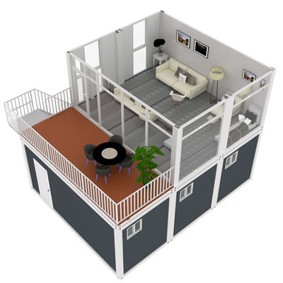 Chinois fabriqué préfabriqué Container d'expédition maisons de conteneurs mobiles à paquet plat Container mobile famille habitation maison préfabriquée résistante aux ouragans