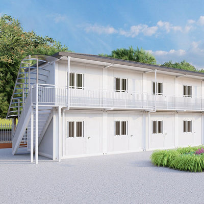 Maison de conteneurs préfabriquée en haut et en bas avec revêtement en poudre abordable