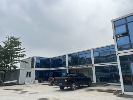 Établissement de bureaux en acier léger préfabriqué de 40 pieds, conception modulaire, deux étages, bâtiment de bureaux avec isolation
