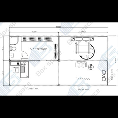 Maison de conteneur de 1 chambre Chine 20 pieds maison de conteneur pliable élargie maisons pliables 20 pieds avec salle de bains