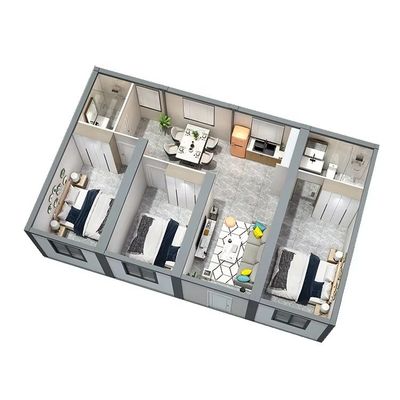 Container d'expédition maisons minuscules maison portable avec salle de bain et cuisine maisons avec isolation